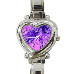 Special Fireworks Pink,blue Heart Italian Charm Watch