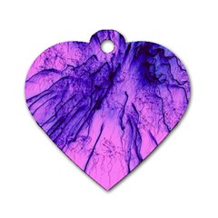 Special Fireworks Pink,blue Dog Tag Heart (one Side)