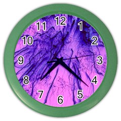 Special Fireworks Pink,blue Color Wall Clocks by ImpressiveMoments