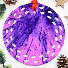 Special Fireworks Pink,blue Ornament (round Filigree) 