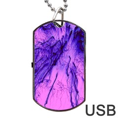 Special Fireworks Pink,blue Dog Tag Usb Flash (one Side)