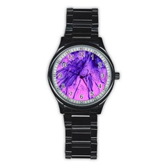 Special Fireworks Pink,blue Stainless Steel Round Watches