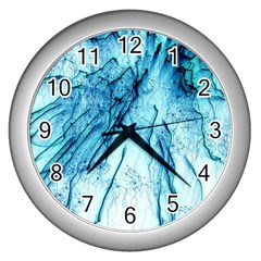 Special Fireworks, Aqua Wall Clocks (silver)  by ImpressiveMoments