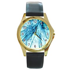 Special Fireworks, Aqua Round Gold Metal Watches