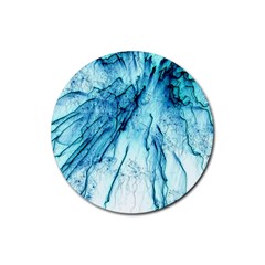 Special Fireworks, Aqua Rubber Coaster (round)  by ImpressiveMoments