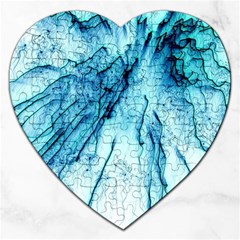 Special Fireworks, Aqua Jigsaw Puzzle (heart)