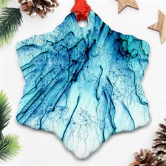 Special Fireworks, Aqua Snowflake Ornament (2-side) by ImpressiveMoments