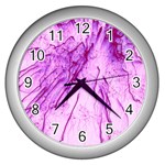 Special Fireworks, Pink Wall Clocks (Silver)  Front