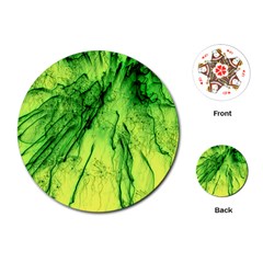 Special Fireworks, Green Playing Cards (round) 