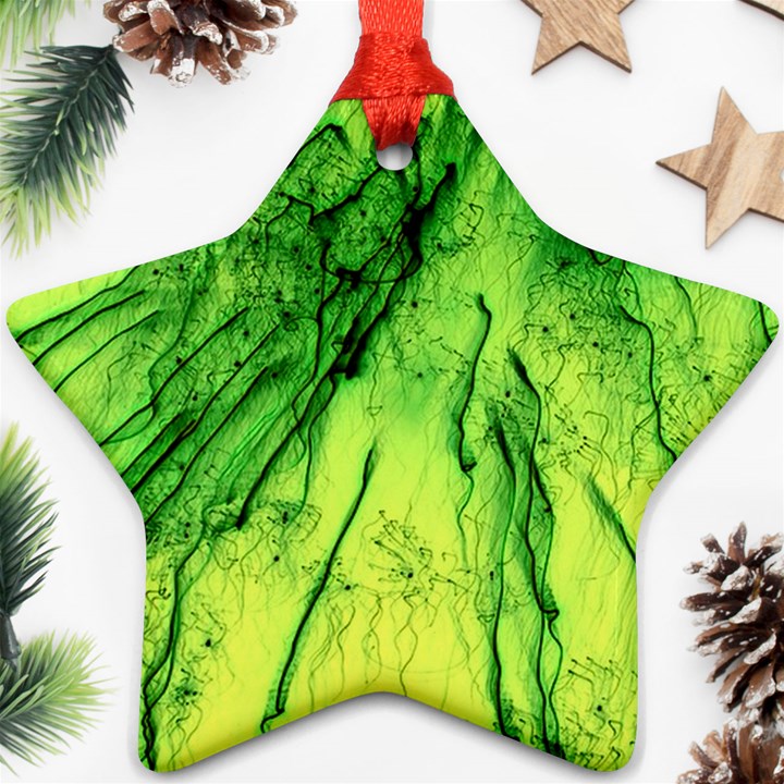 Special Fireworks, Green Star Ornament (Two Sides) 