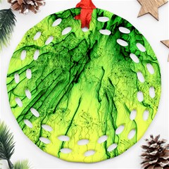 Special Fireworks, Green Ornament (round Filigree) 