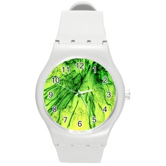 Special Fireworks, Green Round Plastic Sport Watch (m)