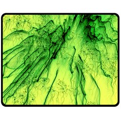 Special Fireworks, Green Double Sided Fleece Blanket (medium) 