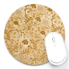 Flower Pattern In Soft  Colors Round Mousepads