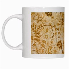 Flower Pattern In Soft  Colors White Mugs