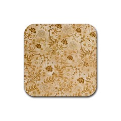 Flower Pattern In Soft  Colors Rubber Coaster (square) 