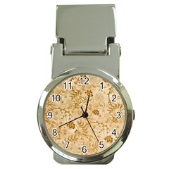 Flower Pattern In Soft  Colors Money Clip Watches