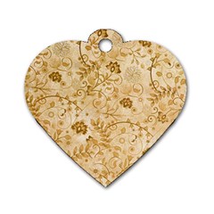 Flower Pattern In Soft  Colors Dog Tag Heart (one Side) by FantasyWorld7