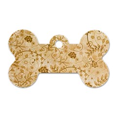 Flower Pattern In Soft  Colors Dog Tag Bone (one Side)