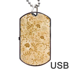 Flower Pattern In Soft  Colors Dog Tag Usb Flash (two Sides) 