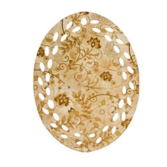 Flower Pattern In Soft  Colors Ornament (oval Filigree) 