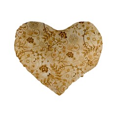 Flower Pattern In Soft  Colors Standard 16  Premium Heart Shape Cushions