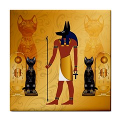 Anubis, Ancient Egyptian God Of The Dead Rituals  Tile Coasters by FantasyWorld7