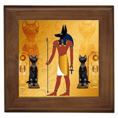 Anubis, Ancient Egyptian God Of The Dead Rituals  Framed Tiles by FantasyWorld7