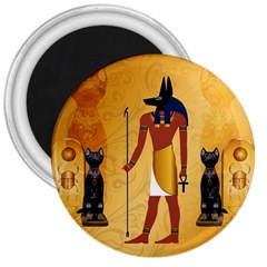 Anubis, Ancient Egyptian God Of The Dead Rituals  3  Magnets