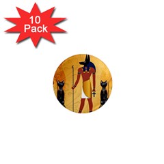 Anubis, Ancient Egyptian God Of The Dead Rituals  1  Mini Magnet (10 Pack) 