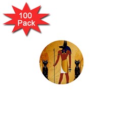 Anubis, Ancient Egyptian God Of The Dead Rituals  1  Mini Buttons (100 Pack) 