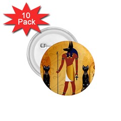 Anubis, Ancient Egyptian God Of The Dead Rituals  1 75  Buttons (10 Pack)