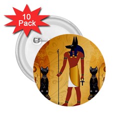 Anubis, Ancient Egyptian God Of The Dead Rituals  2 25  Buttons (10 Pack)  by FantasyWorld7