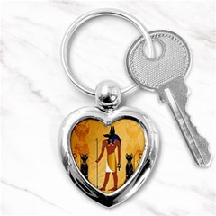 Anubis, Ancient Egyptian God Of The Dead Rituals  Key Chains (heart) 