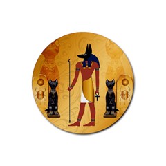 Anubis, Ancient Egyptian God Of The Dead Rituals  Rubber Coaster (round) 