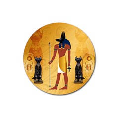 Anubis, Ancient Egyptian God Of The Dead Rituals  Magnet 3  (round) by FantasyWorld7