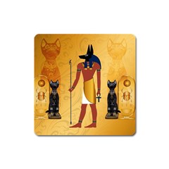 Anubis, Ancient Egyptian God Of The Dead Rituals  Square Magnet