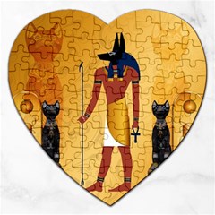 Anubis, Ancient Egyptian God Of The Dead Rituals  Jigsaw Puzzle (heart)