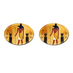 Anubis, Ancient Egyptian God Of The Dead Rituals  Cufflinks (oval) by FantasyWorld7