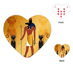 Anubis, Ancient Egyptian God Of The Dead Rituals  Playing Cards (heart) 