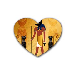 Anubis, Ancient Egyptian God Of The Dead Rituals  Rubber Coaster (heart) 