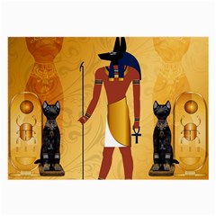 Anubis, Ancient Egyptian God Of The Dead Rituals  Large Glasses Cloth