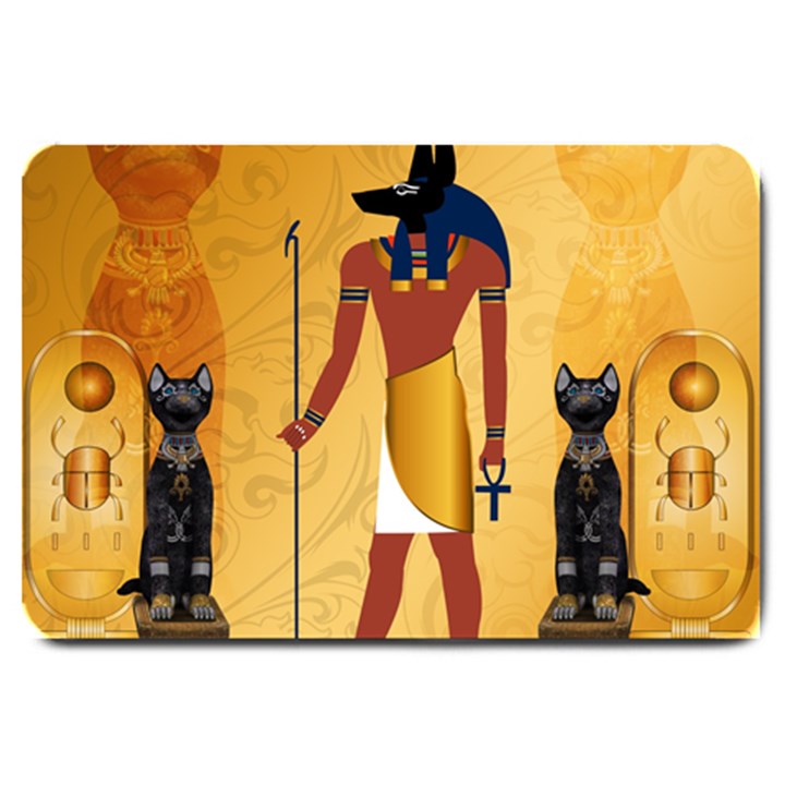 Anubis, Ancient Egyptian God Of The Dead Rituals  Large Doormat 