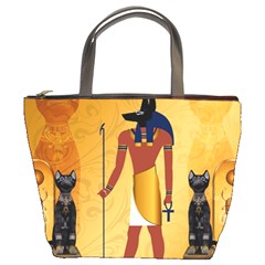 Anubis, Ancient Egyptian God Of The Dead Rituals  Bucket Bags by FantasyWorld7