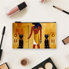 Anubis, Ancient Egyptian God Of The Dead Rituals  Cosmetic Bag (small)  by FantasyWorld7