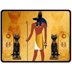 Anubis, Ancient Egyptian God Of The Dead Rituals  Fleece Blanket (large) 