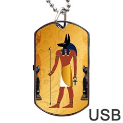 Anubis, Ancient Egyptian God Of The Dead Rituals  Dog Tag Usb Flash (one Side)