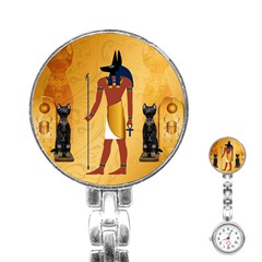 Anubis, Ancient Egyptian God Of The Dead Rituals  Stainless Steel Nurses Watches