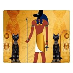 Anubis, Ancient Egyptian God Of The Dead Rituals  Double Sided Flano Blanket (large) 