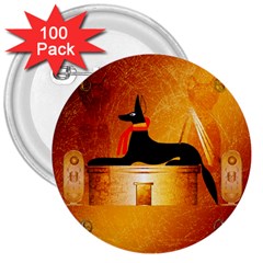 Anubis, Ancient Egyptian God Of The Dead Rituals  3  Buttons (100 Pack) 